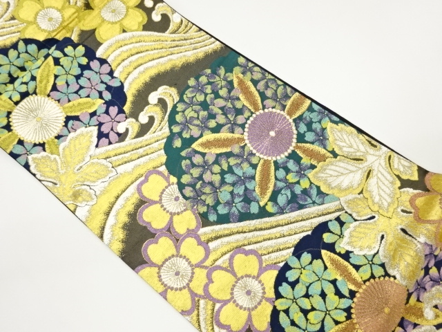 JAPANESE FUKURO OBI / WOVEN FLOWERS